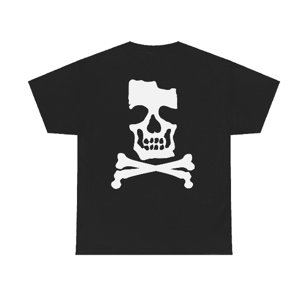 Skull and Crossbones Logo Small Print Black